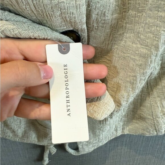 By Anthropologie Halter Cotton Button Front Vest Halter Top Sand Beige - Picture 9 of 14